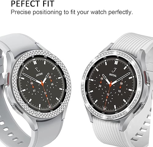 Miniatura 2 de Fundas compatibles con Samsung Gear S3 FontierClassicGalaxy Watch 1.811 inGalaxy Watch 4 Classic 1.811 in, Bling Diamon + Rhombus cubierta de anillo