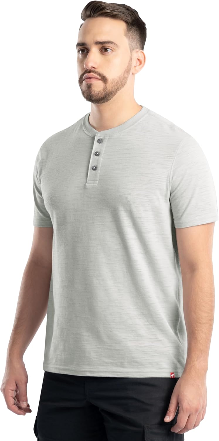 Wrangler Mens Short Sleeve Recycled Slub Jersey Workwear Henley T-Shirt - Image 5