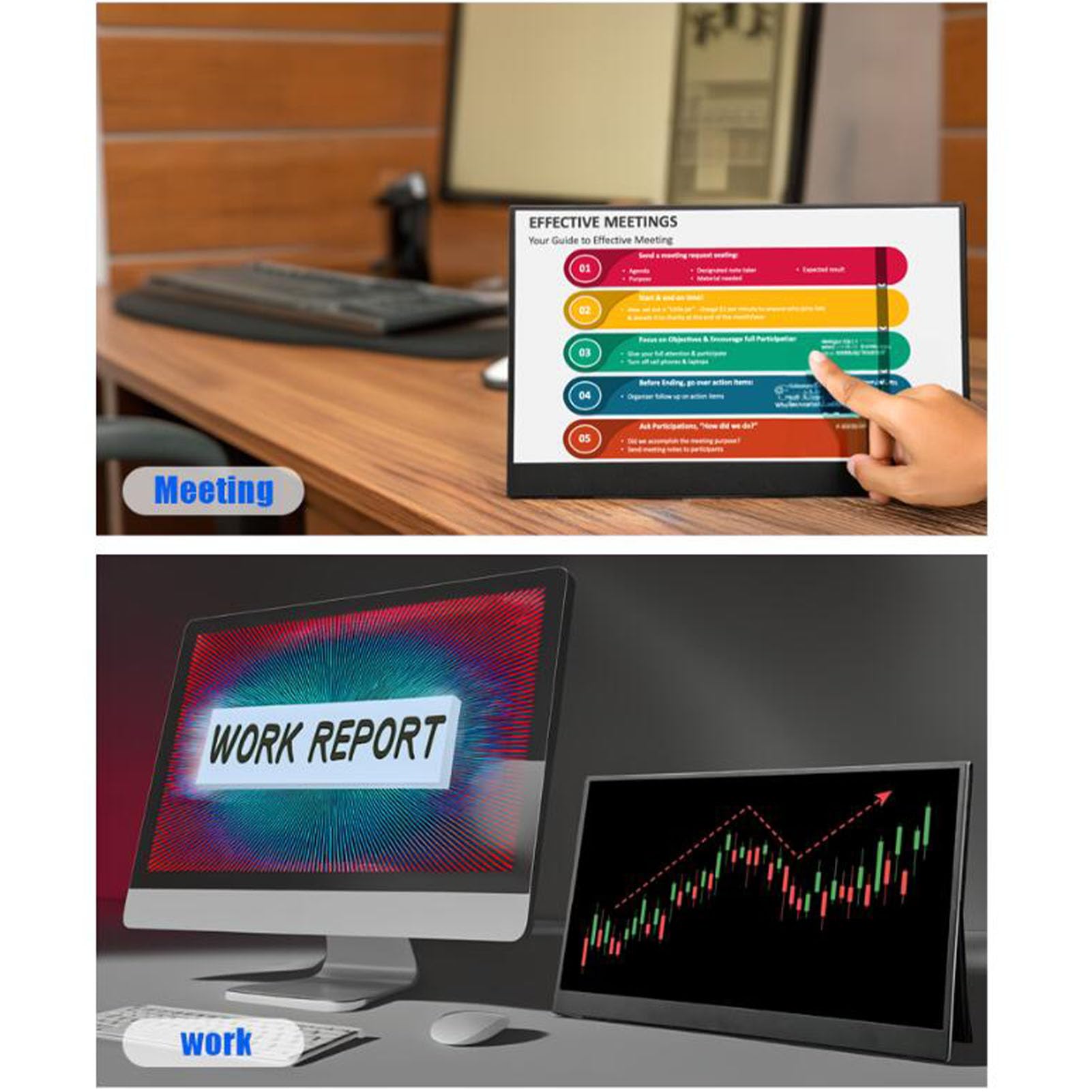 Wyświetlacz Dotykowy IPS o Przekątnej 15,6 Cala, Cienki, Lekki Przenośny Monitor Full HD 1080P z funkcją Plug and Play Typu C, do Konsoli do Gier na Laptopie i Smartfonie