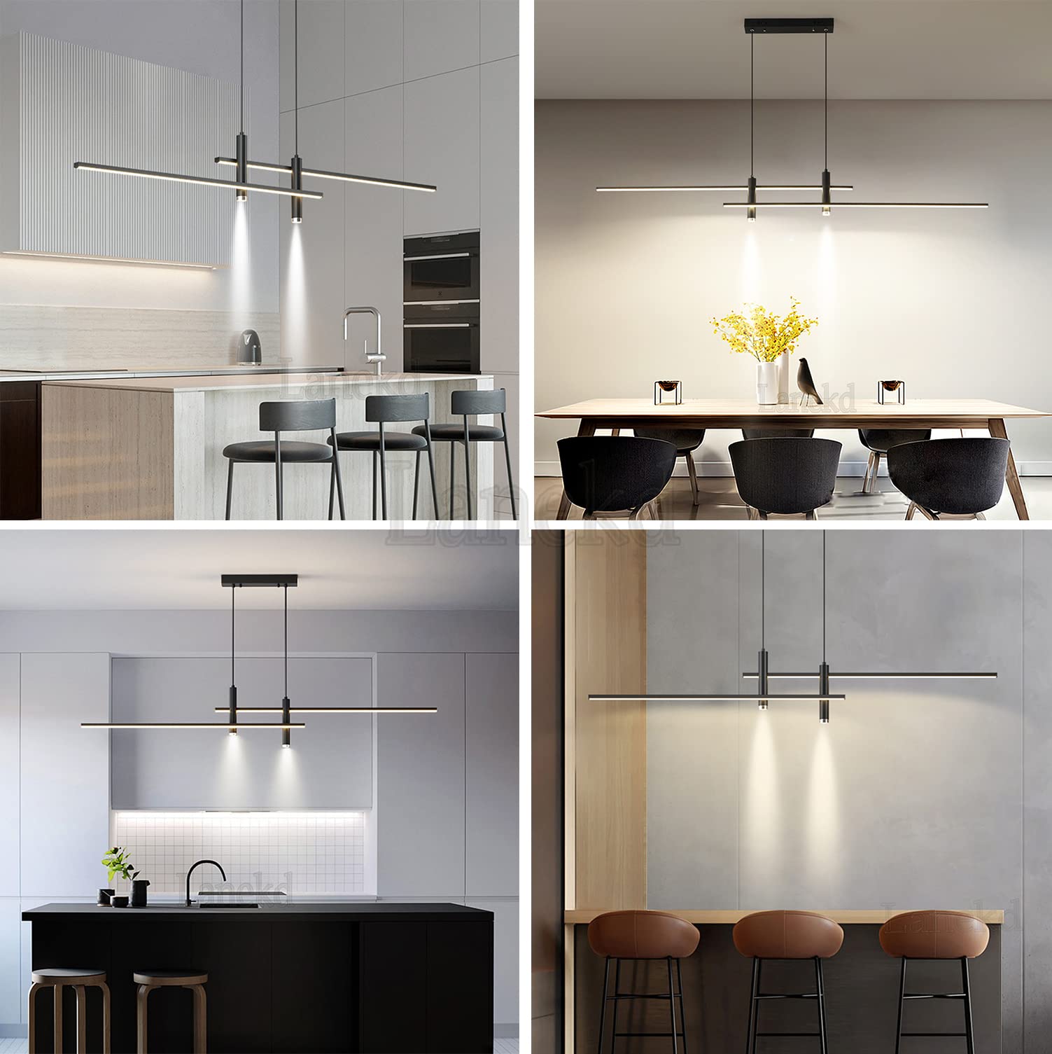 Moderne led-hanglamp voor eettafel, eetkamer, dimbaar, woonkamer, keuken, hanglamp, hanglamp met afstandsbediening, in hoogte verstelbaar, kroonluchter, hal, kantoor, bar, lamp (zwart, 120 cm Moderne led-hanglamp voor eettafel, eetkamer, dimbaar, woonkamer, keuken, hanglamp, hanglamp met afstandsbediening, in hoogte verstelbaar, kroonluchter, hal, kantoor, bar, lamp (zwart, 120 cm