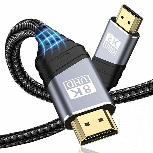 TEFLOTY Cable HDMI 2.1, Cable HDMI 8K de Alta Velocidad Ultra HD 48Gbps 8K@60Hz 4K@120Hz 7680P eARC HDCP 2.2&2.3 DTS:X Compatible con HDTV, PS5/4/3, Xbox Series X/S, Monitor Mehr (2M) - 2M