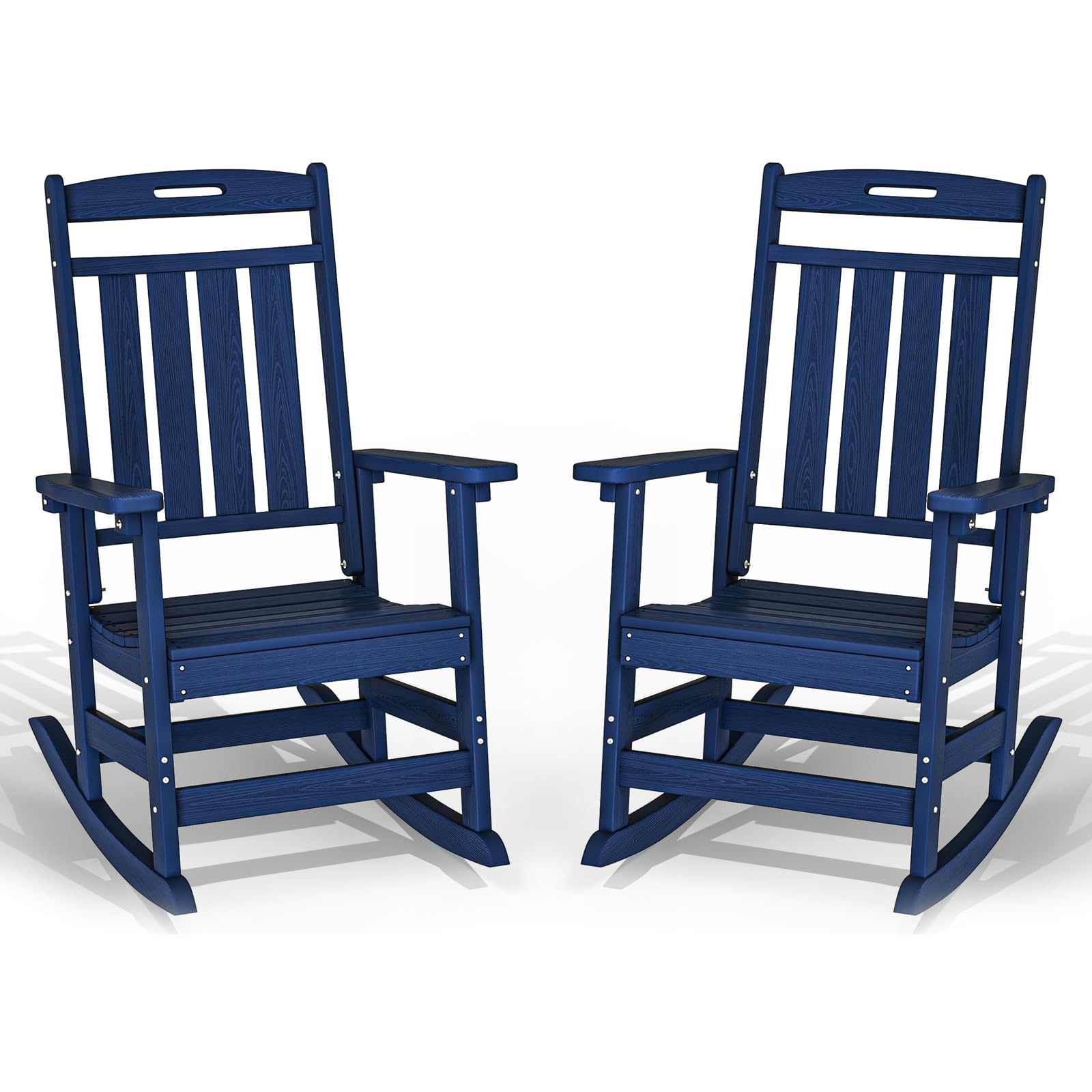 Plawdlik Oversized Outdoor Rocking Chair - All-Weather Resistant,HDPE Heavy Duty Patio Rockers with High Back - Perfect for Porch,Garden,Modern Style