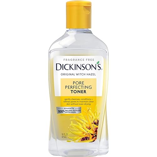 Dickinson's Original Witch Hazel Pore Perfecting Toner, 100% Natural, 16 Ounce Fragrance free
