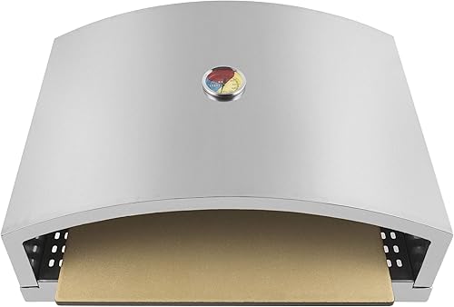 Miniatura 4 de Horno de pizza con parrilla abierta para parrilla de gas o carbón, incluye piedra de pizza de cerámica