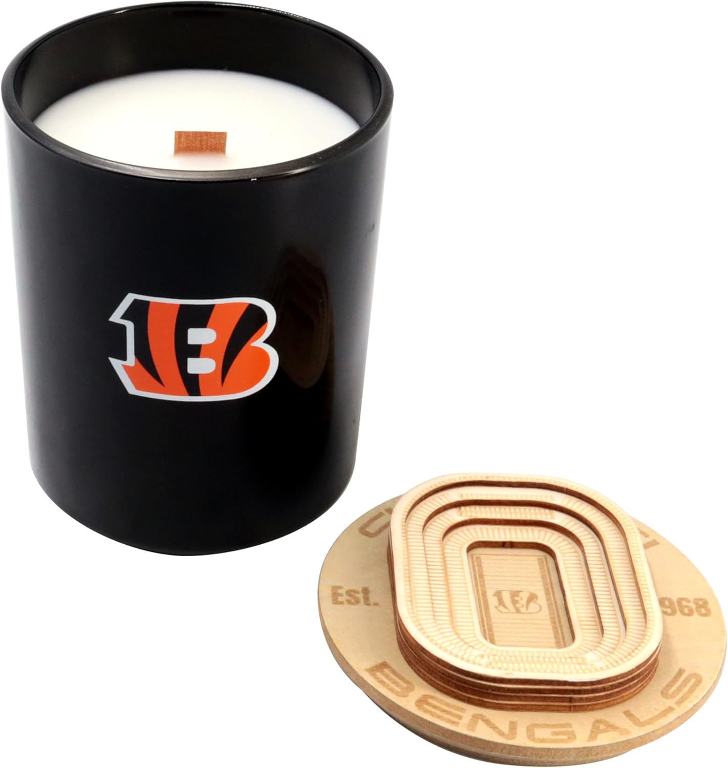 NFL Stadium Wood Top Glass Candle