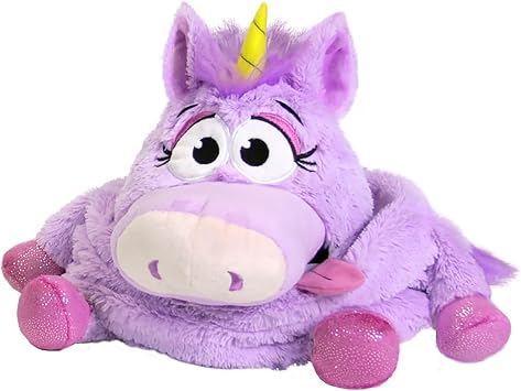Happy Nappers Tummy Stuffers Unicorn Storage Plush for Blankets and Toys