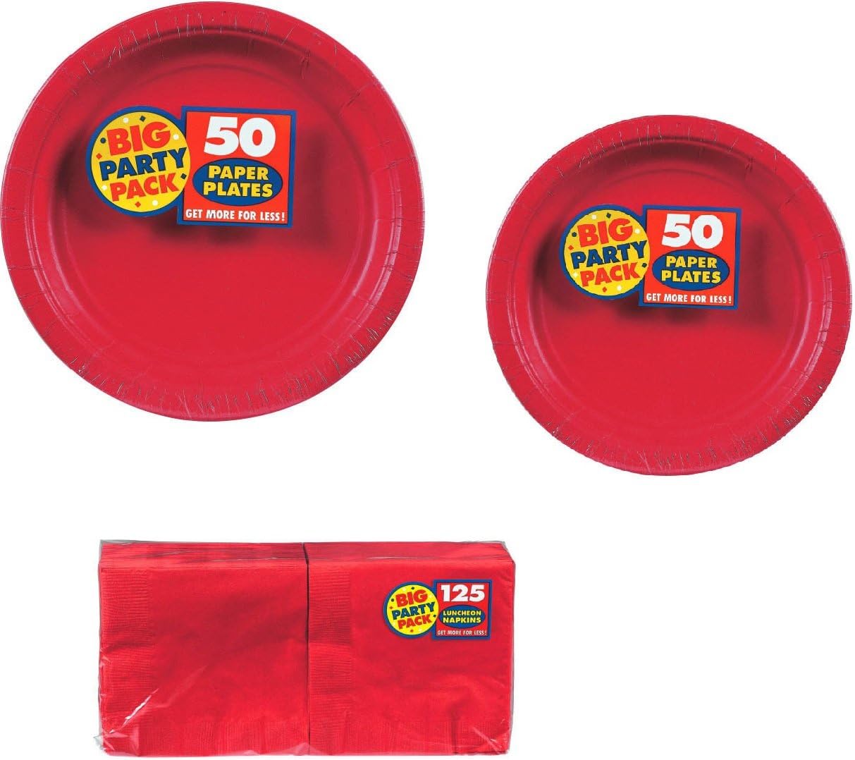 Big Party Pack Party Supplies Value Bundle for 50-9 inch Plates, 7 inch Plates and Beverage Napkins : Home & Kitchen