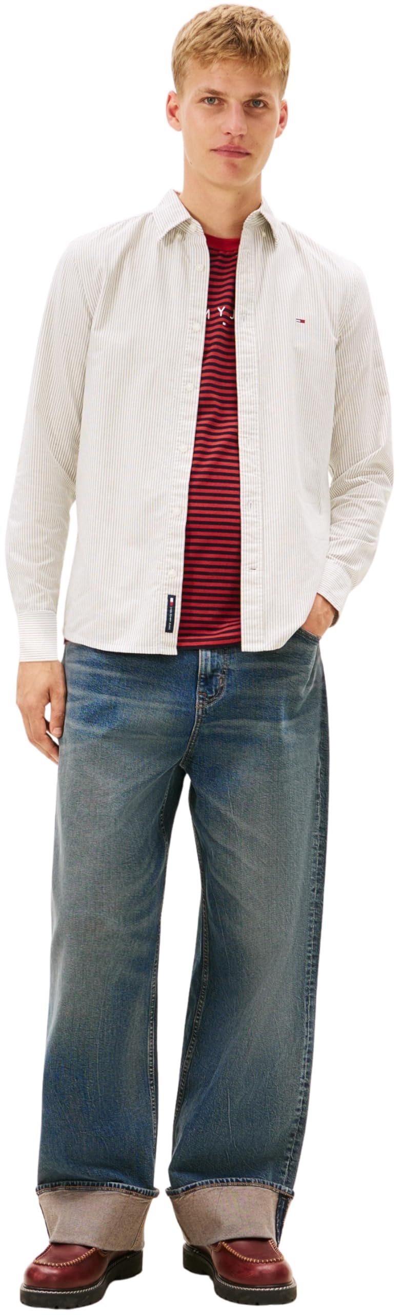 Tommy Jeans Camisa Hombre Stripe Oxford Slim Fit