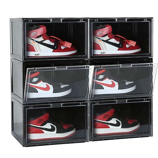 AYSIS Multipurpose Sneaker Containers Bins, Shoe Storage Box, Clear