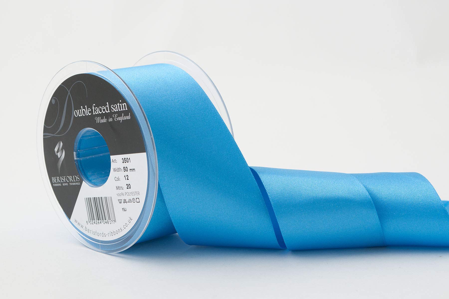 Berisfords Double FACE Poly Satin Ribbon, Royal Blue, 50 mm โ image 1