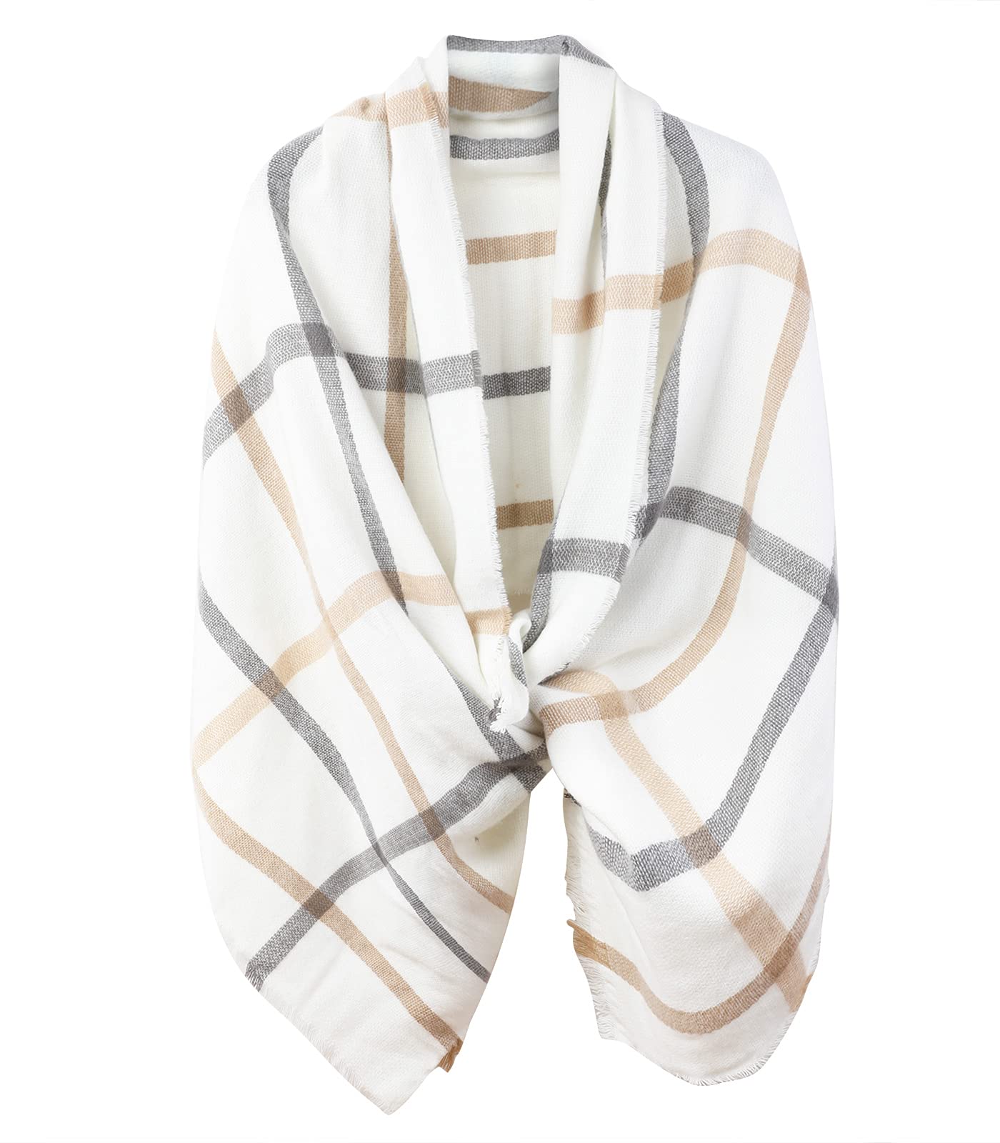 Superora Sciarpa Invernale Donna Cachemire Calda Stole Scialle Motivo a Lattice 200cm*70cm