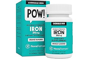 Pow Iron Supplement - 90 Day Supply of Chewable NovaFerrum Iron Complex...