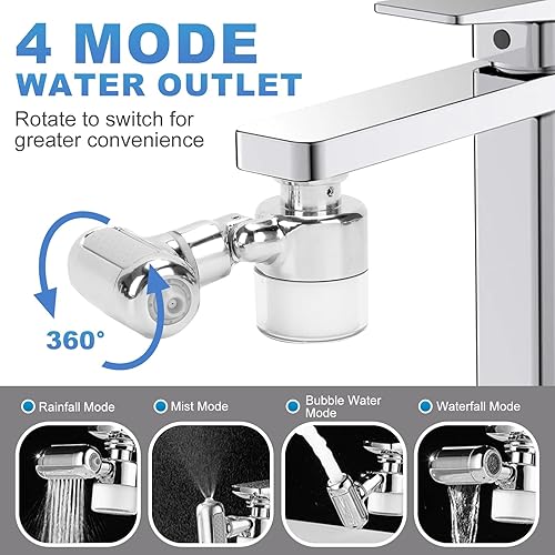 Miniatura 2 de Grifo de filtro de agua para fregadero, purificador de agua giratorio de 360, filtro de grifo de baño que elimina cloro, fluoruro de cloro, metales