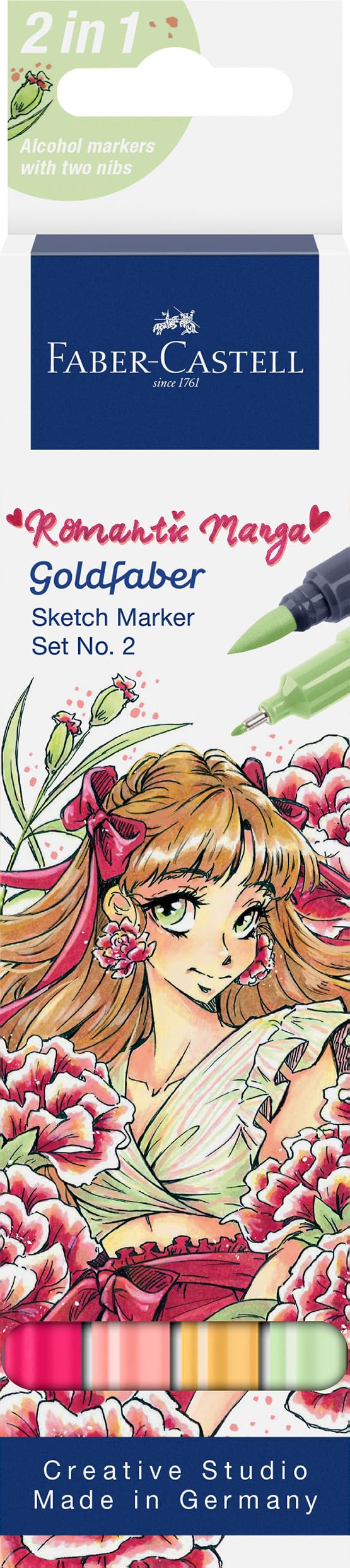 Faber-Castell Goldfaber Sketch Marker Pens, Manga Collection Set 2, Alcohol-Based Markers Dual Nibs, Water Resistant Ink, Smudge Proof, Drawing, Sketching, Manga, Colouring Pens, Art Set Supplies