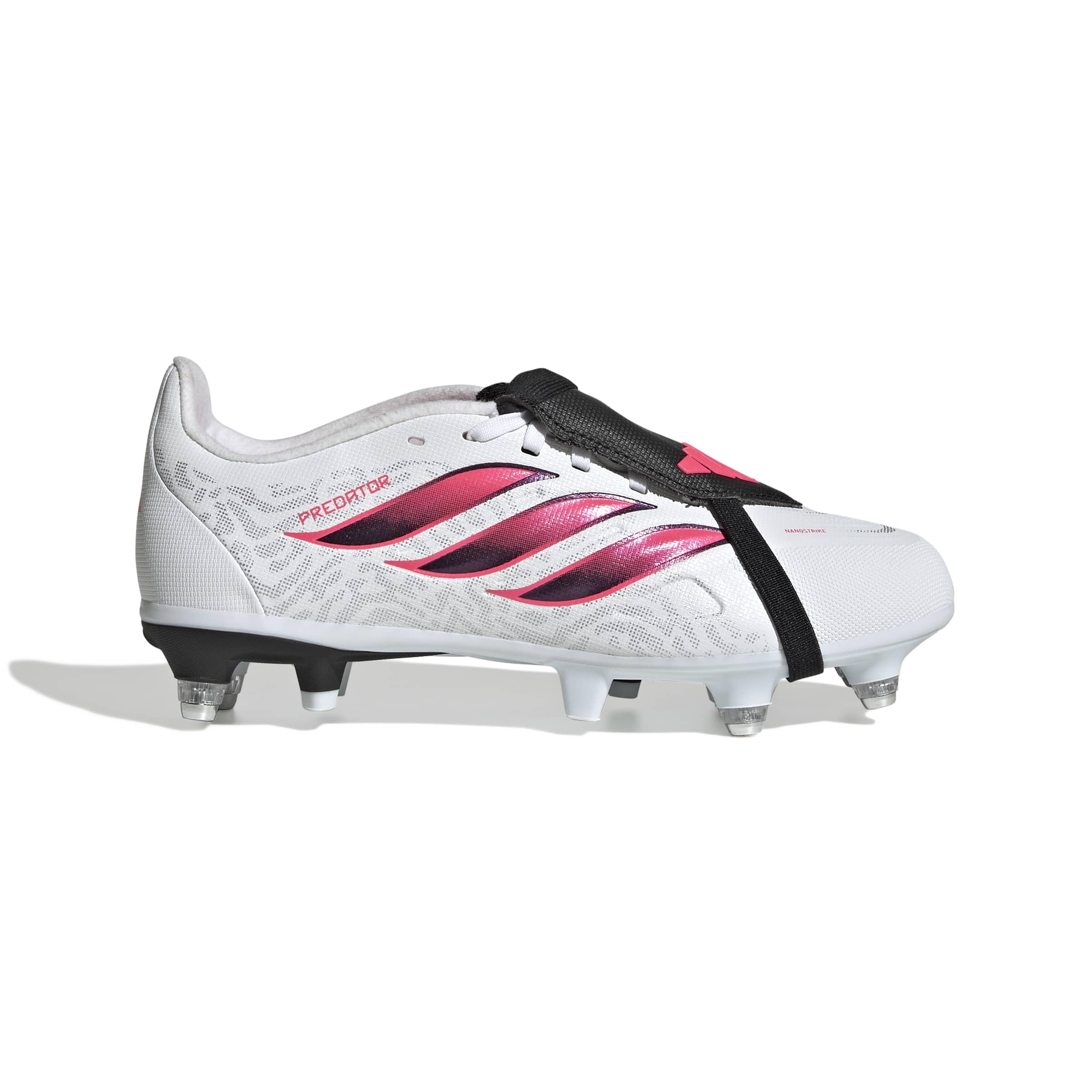 Adidas Unisex - Bambini e Ragazzi Predator League Fold- Over Tongue Soft Ground Football Boots Kids Shoes, Ftwr White/Solar Turbo/Core Black