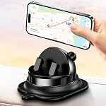 Support de téléphone de voiture - 360° Support de téléphone de tableau de bord rotatif pour iPhone, Samsung & Tous les Smartphones Installez rapidement, Poignée de silicone non glissante & Accessoires de voiture de tableau de bord
