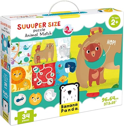 Miniatura 3 de Animal Match Suuuper - Rompecabezas de suelo grande y actividad a juego para niños de 2 años en adelante, multicolor