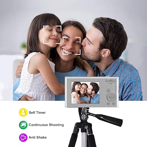 Miniatura 5 de eDealz Cámara digital compacta de 44 MP, zoom de 16X, tarjeta SD de 32 GB, trípode de 6 pulgadas y soporte para tarjetas de 6 unidades, pantalla de