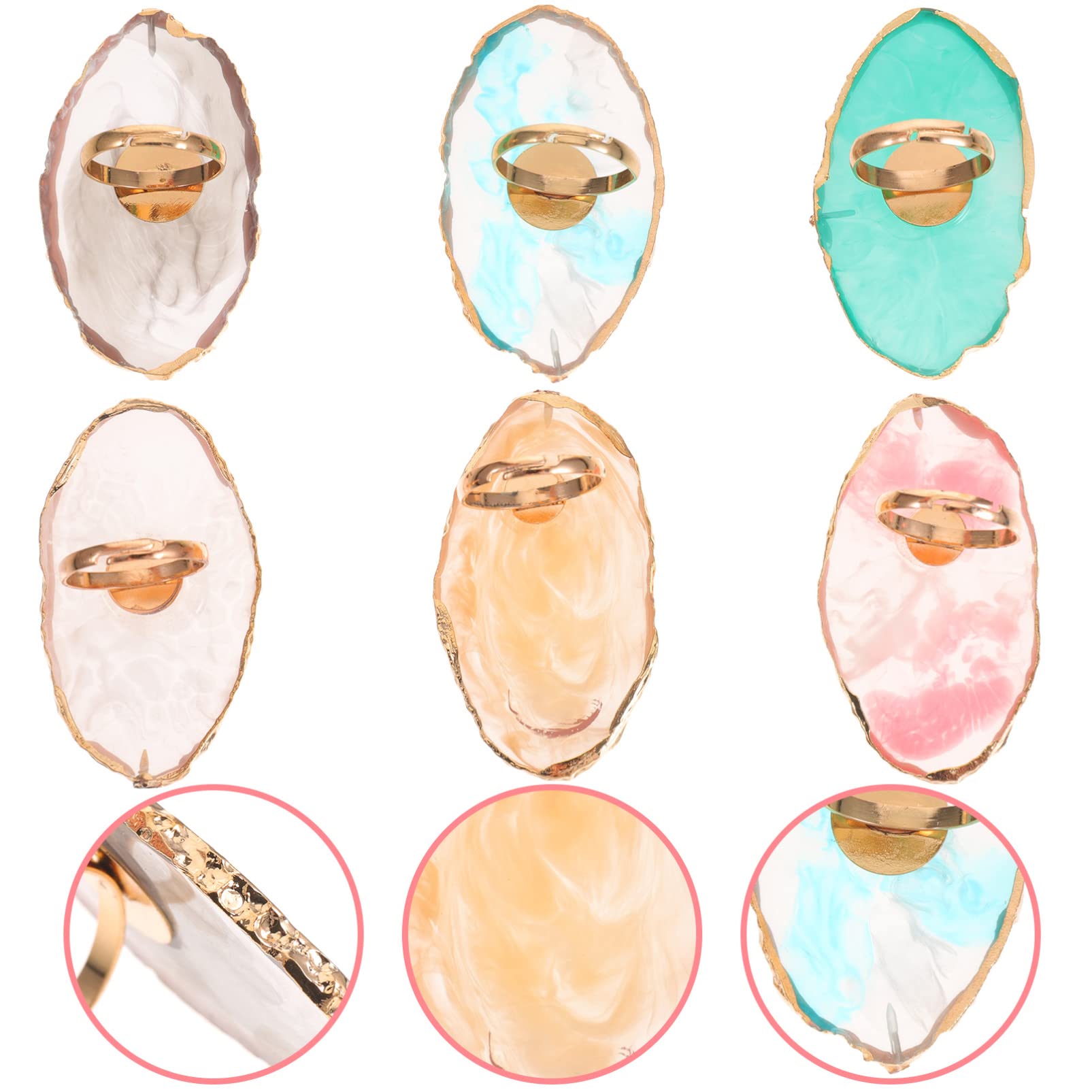Didiseaon 18 Piezas Paleta De Anillos Herramienta De Manicura Accesorio Paletas De Esmalte De Uñas Anillo Bandeja De Dibujo Color De Uñas Anillo De Ónix Paleta De Manicura Pintura Dibujo