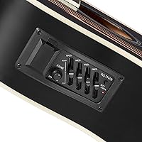 Vista 3 de Ashthorpe Paquete de guitarra acústico-eléctrica Dreadnought de tamaño completo - Maderas tonales premium - Negro