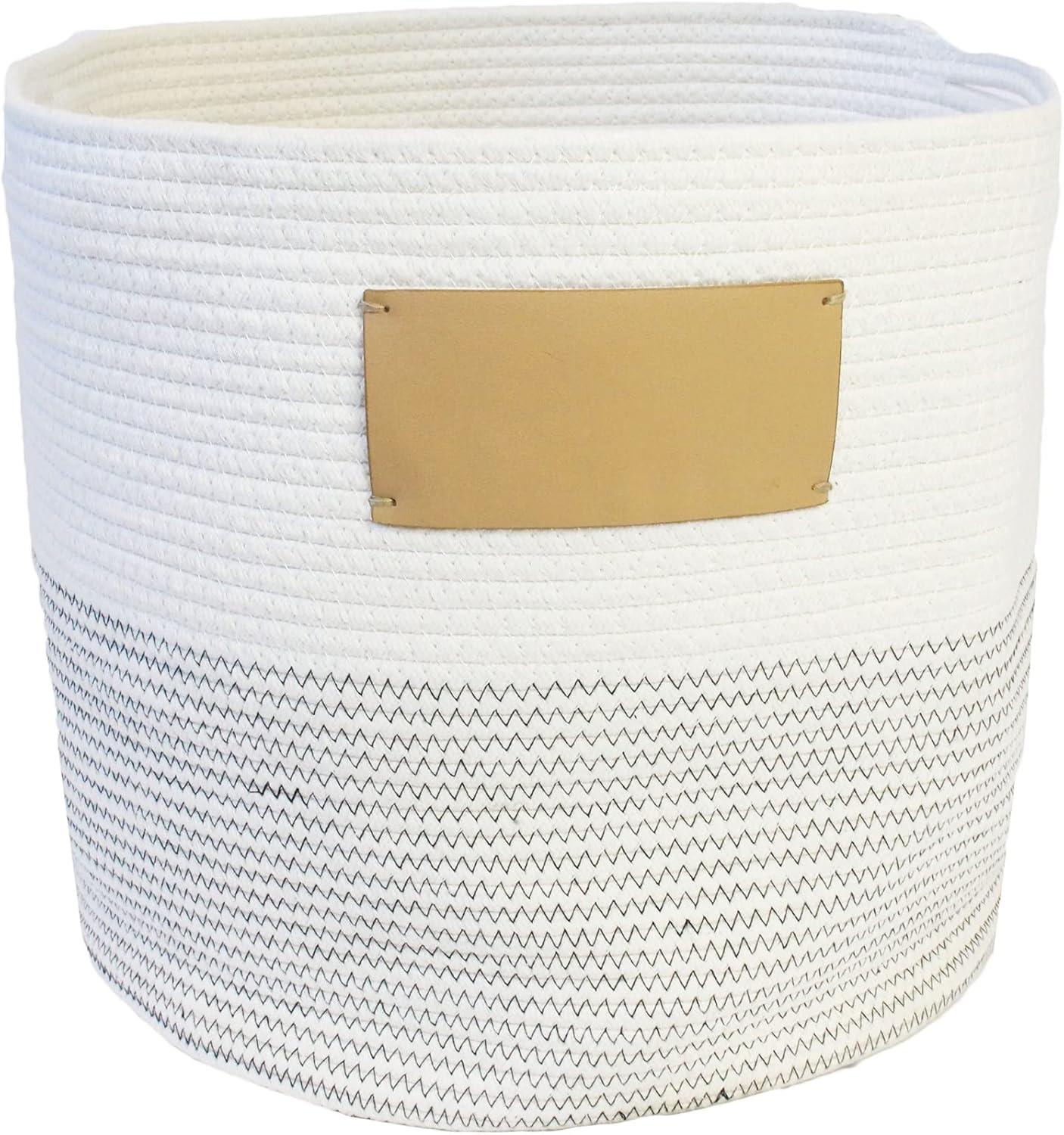 Midlee Rope Dog Toy Basket with Blank Label- Personalize It! (X-Large)