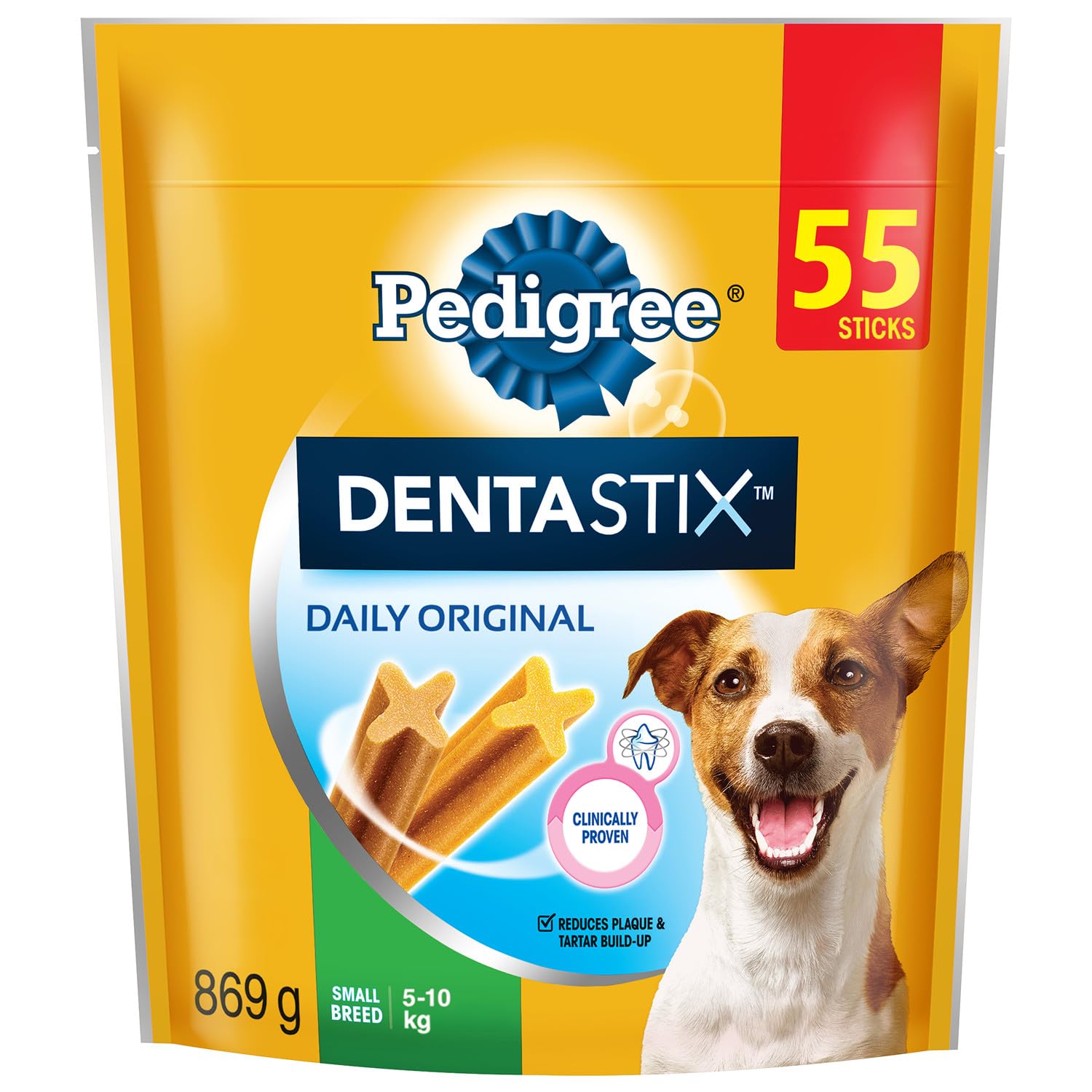 PEDIGREE DENTASTIX Oral Care Original Adult Dog Treats - for Small Breeds - Reduces Plaque and Tartar Buildup - 55 Sticks 869g Pouch image 4