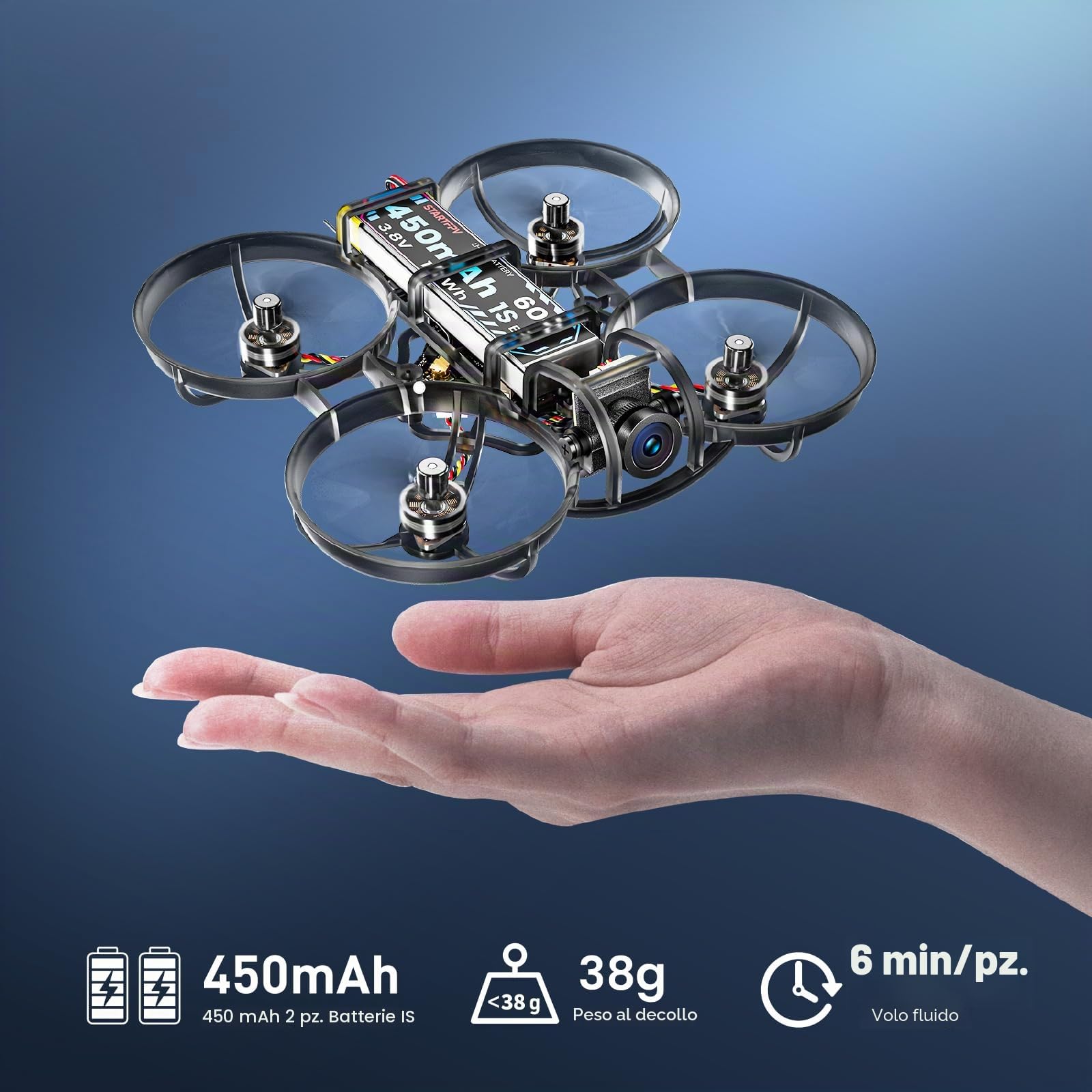 R8 ELRS Tiny Whoop Quadcopter,Ultralight 1S 80mm Micro FPV Drone BNF con 2 batterie Fly12 Mins per FPV Freestyle Racing indoor, Matrix G4 5IN1 FC,FOV160°,0802 20000KV Motore brushless