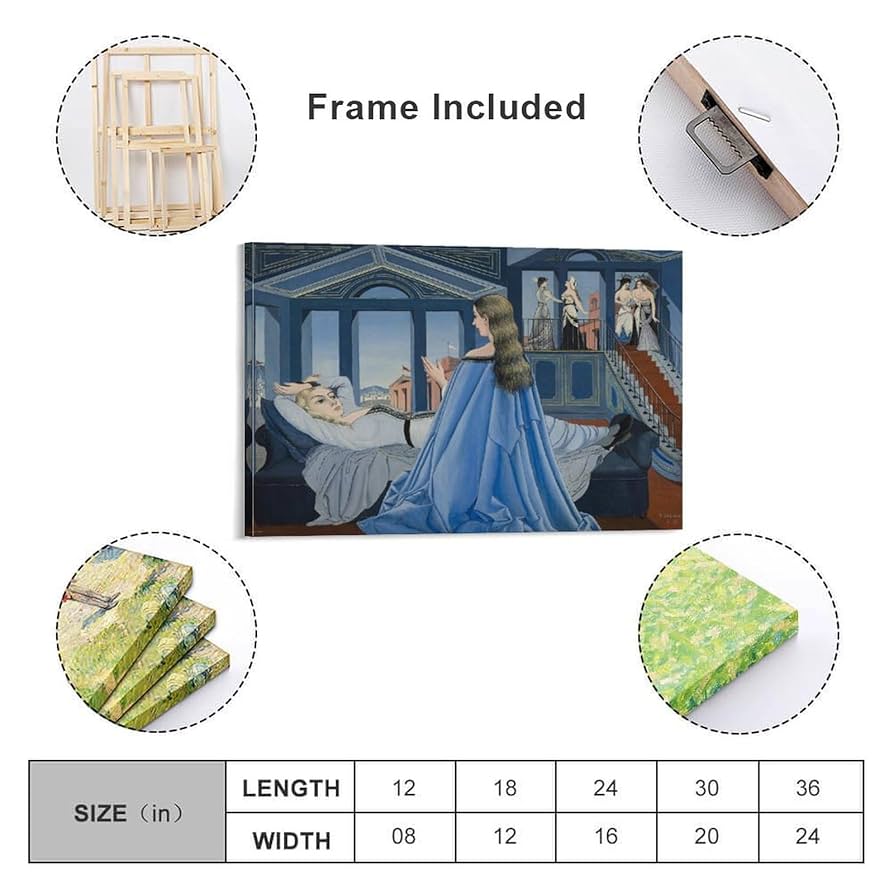 Paul Delvaux ポール・デルヴォー 石版画 「着衣のナイス」【額縁付