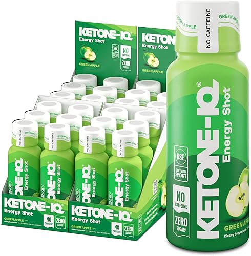 Ketone-IQ Shots de Energía de Cetonas Exógenas Sin Cafeína - Paquete de 24 Bebidas Energéticas Sin Cafeína con 10g de Cetonas - Sin Azúcar, Sin Sal,