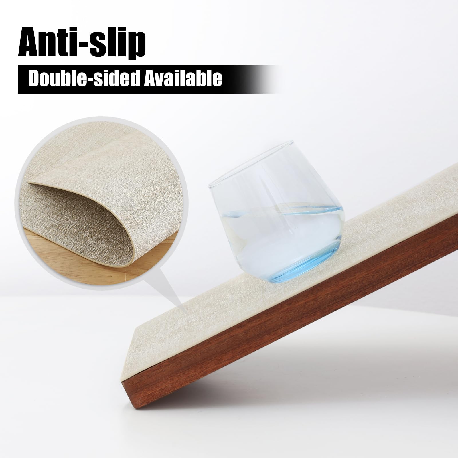 Homaxy - Juego de 12 manteles individuales de piel sintética resistentes al calor para mesa de comedor, impermeables, lavables, fáciles de limpiar, antideslizantes, 43 x 30 cm, color beige