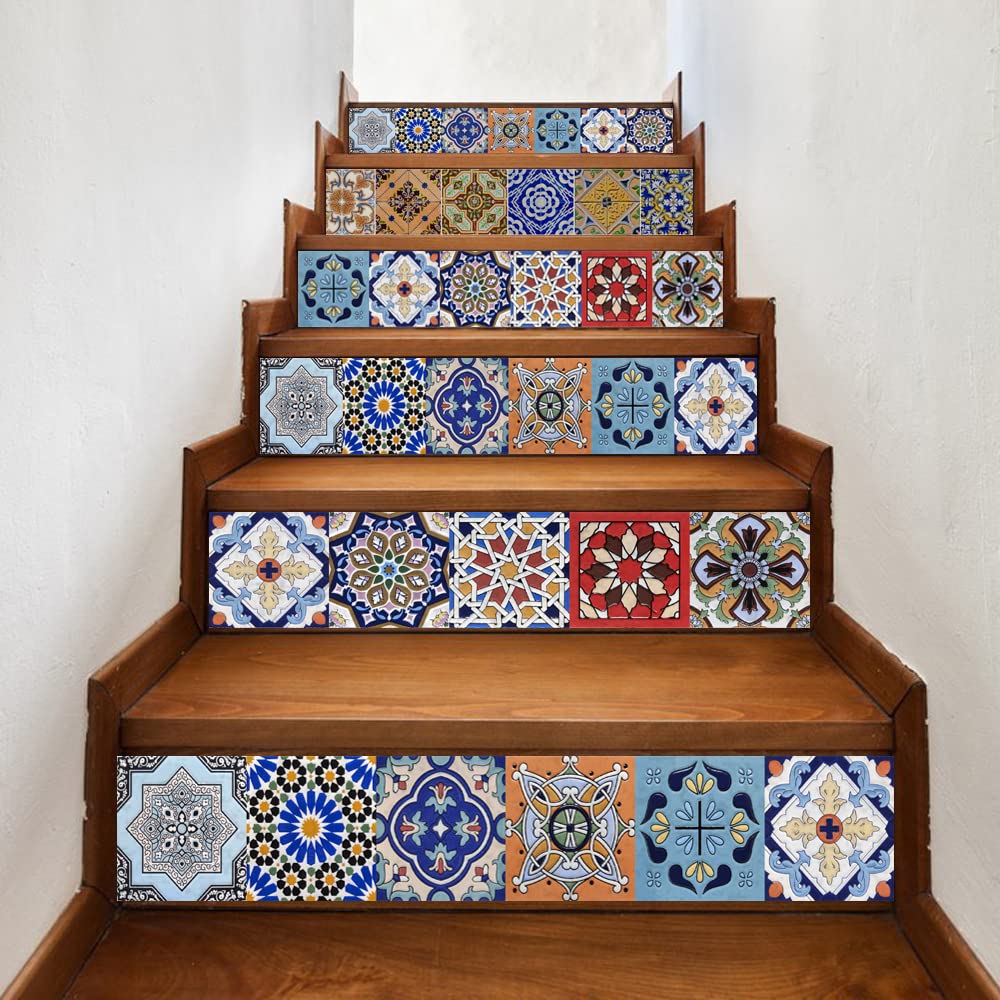 10 Pegatinas Azulejos Estilo Marroquí 20x20 Cm – Autoadhesivas, Impermeables, Para Cocina O Baño