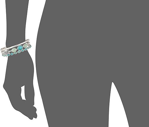 Miniatura 3 de Lucky Brand Juego de pulseras, pulseras de libélula turquesa plateadas, Tono plateado