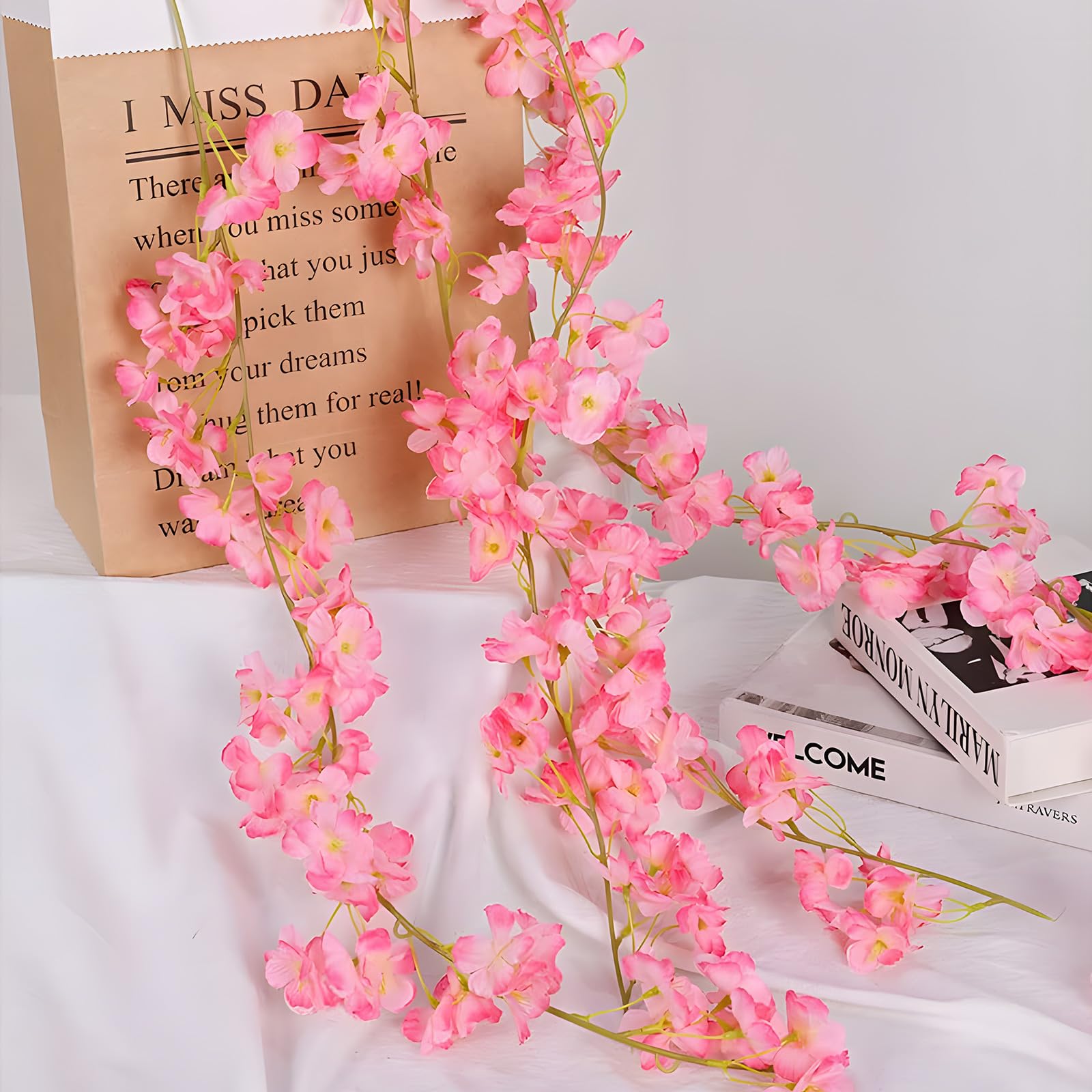 3er-Set Kirschblüten-Girlanden 5,4 M – Dunkelrosa Sakura-Deko Für Hochzeit, Frühling & Balkon!