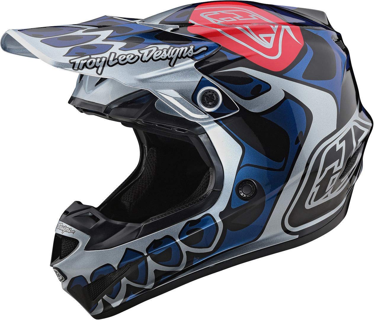 Troy Lee Designs 2020 SE4 Polyacrylite Helmet with MIPS - Skully (XX-Large) (Silver)