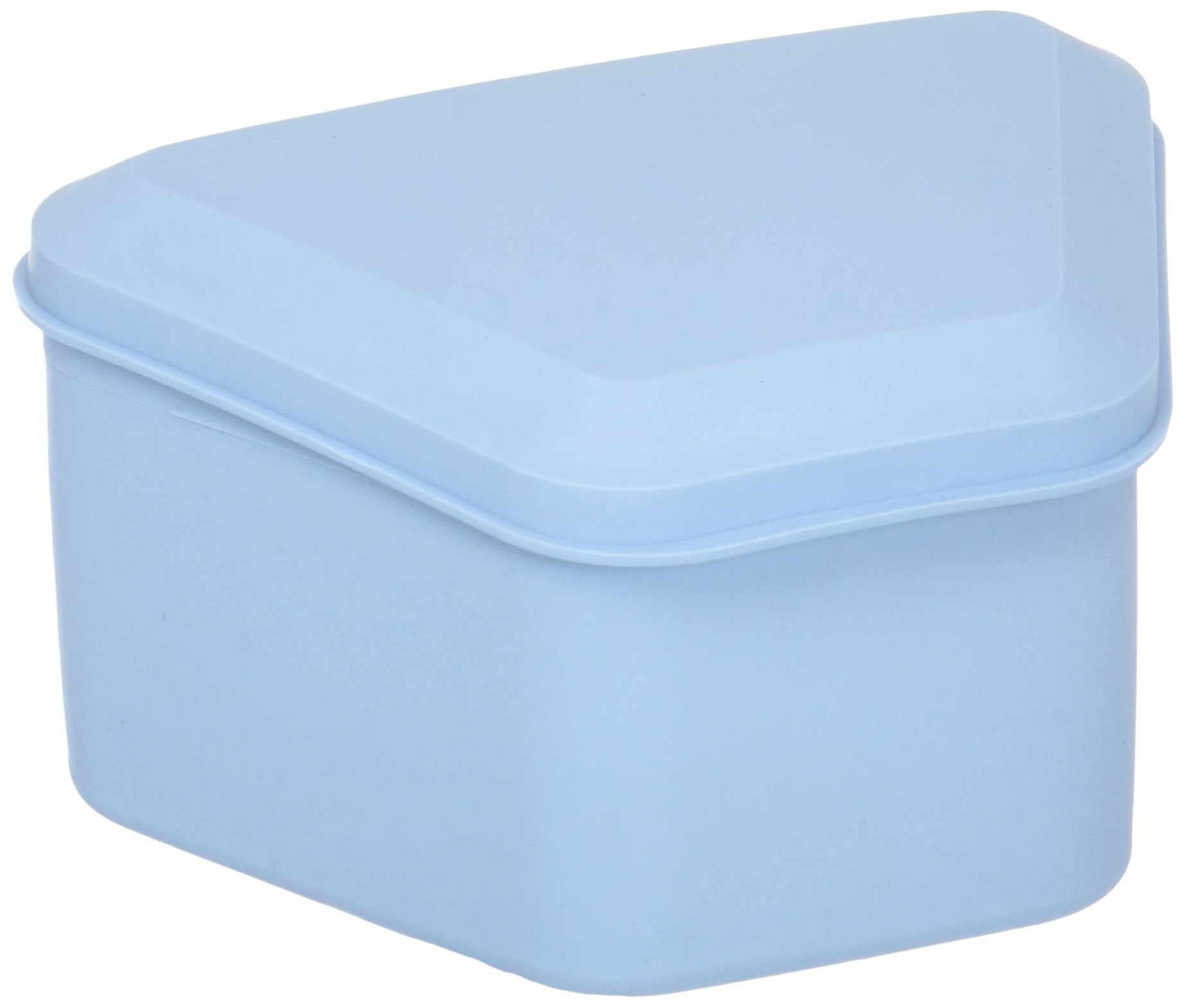 Pureline Oralcare Denture Container Capable of Soaking a Complete Upper and Lower Denture, Light Blue