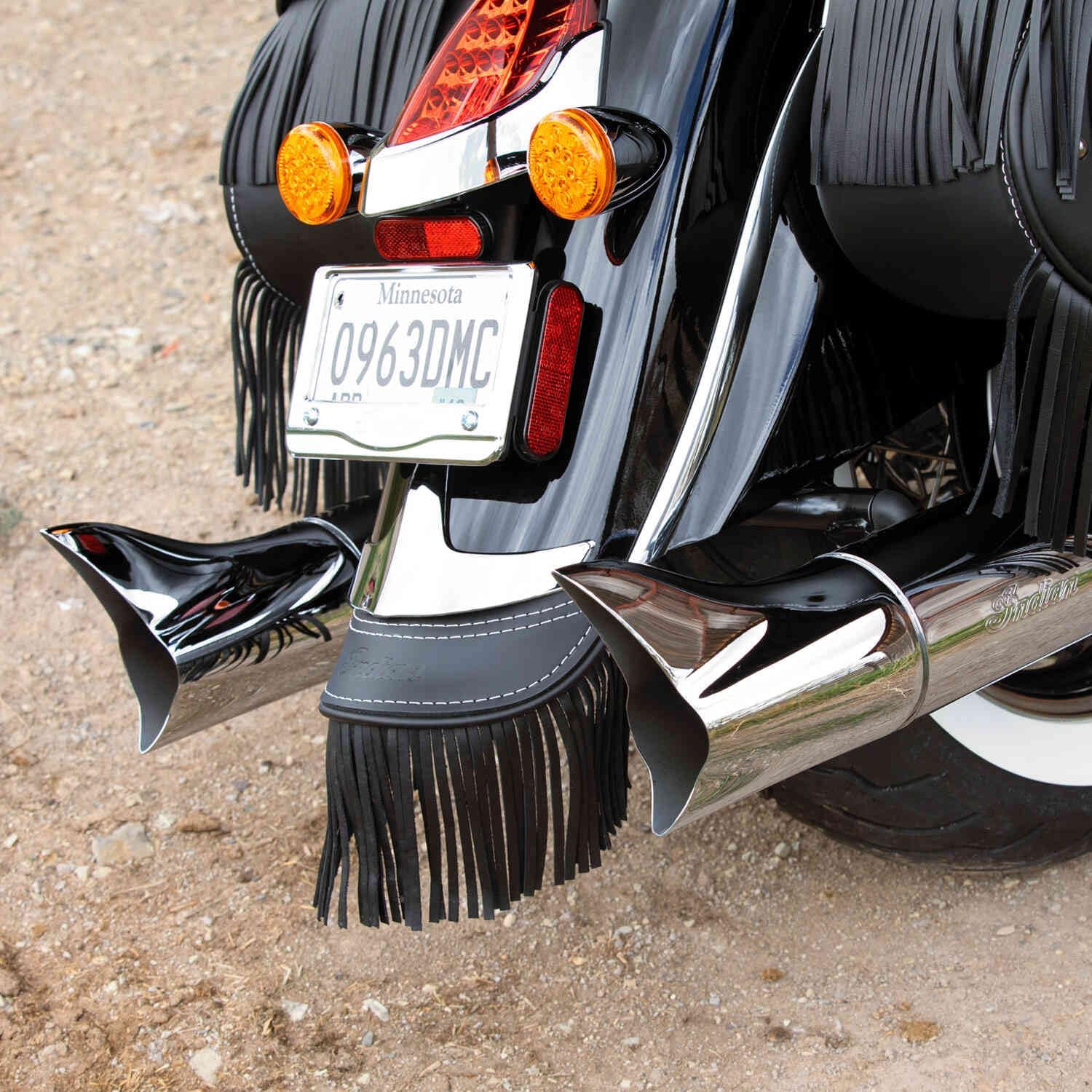 Indian Motorcycle Fish Tail Exhaust Tips, for Specific Chief, Roadmaster, Pursuit, Challenger Models and More, Chrome, Pair, Hardware Included - Part 2879532-156