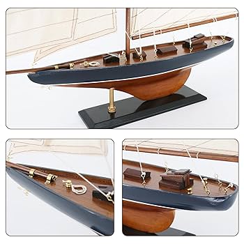 Amazon.co.jp: NAUTIMALL 63.5 cm 木製ヨット モデル コロンビア
