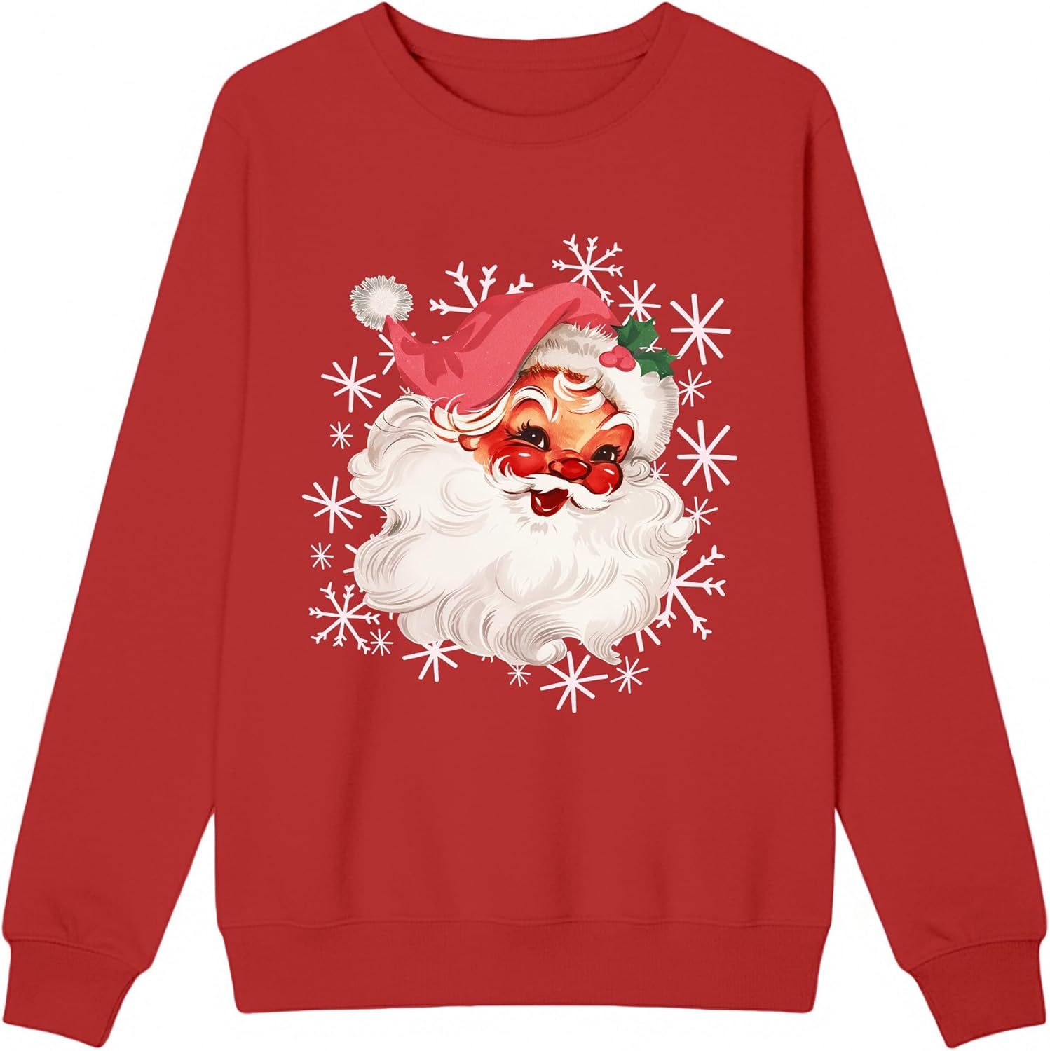 Christmas Sweatshirts for Women Santa Long Sleeve T-Shirt Xmas Holiday Tee Tops - Image 2