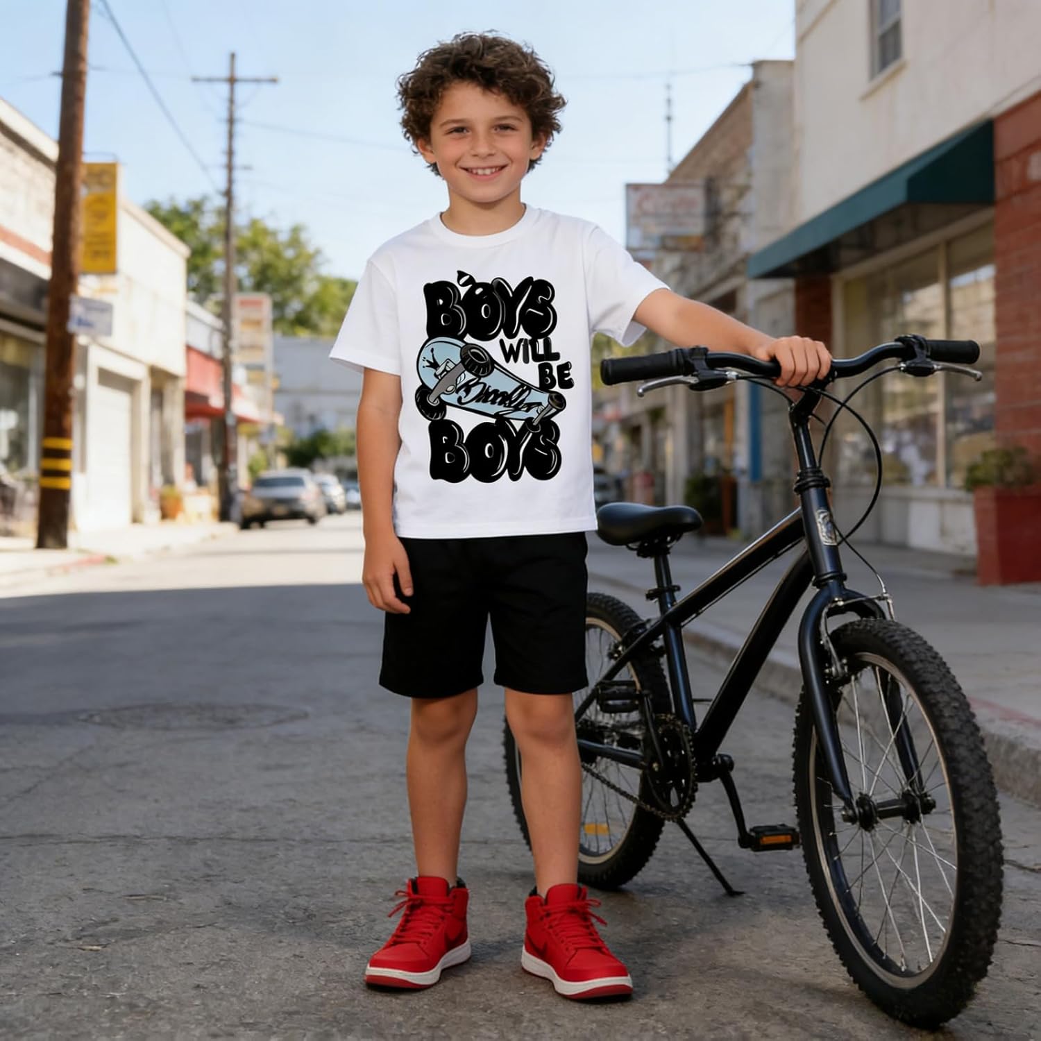 Boys Clothes 2 Piece Letter Print Short Sleeve T-Shirt Tops & Shorts Set Casual Kids Boys Summer Outfit Size 6-12Y - Image 3