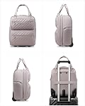 LUGGEX Underseat Carry On Luggage with Wheels, Underseat Luggage Fits 15.6 Inch Laptop for Travelling, 15.7 x 13.0 x 7.7 Inch (UX-Core, Grey Pink)