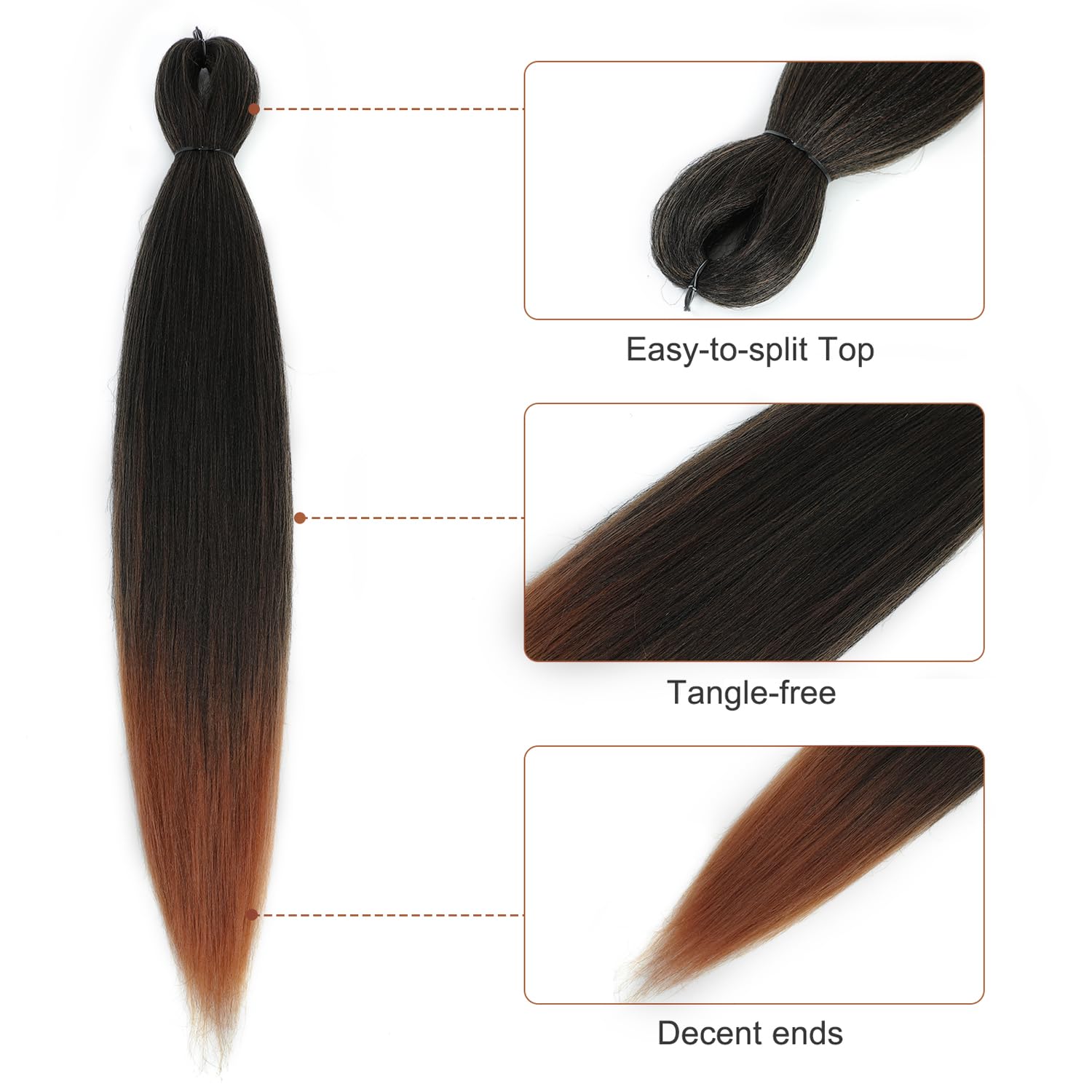 Amazon.com : DIFUNEE Pre-stretched Braiding Hair - 24 Inch 8 Packs 