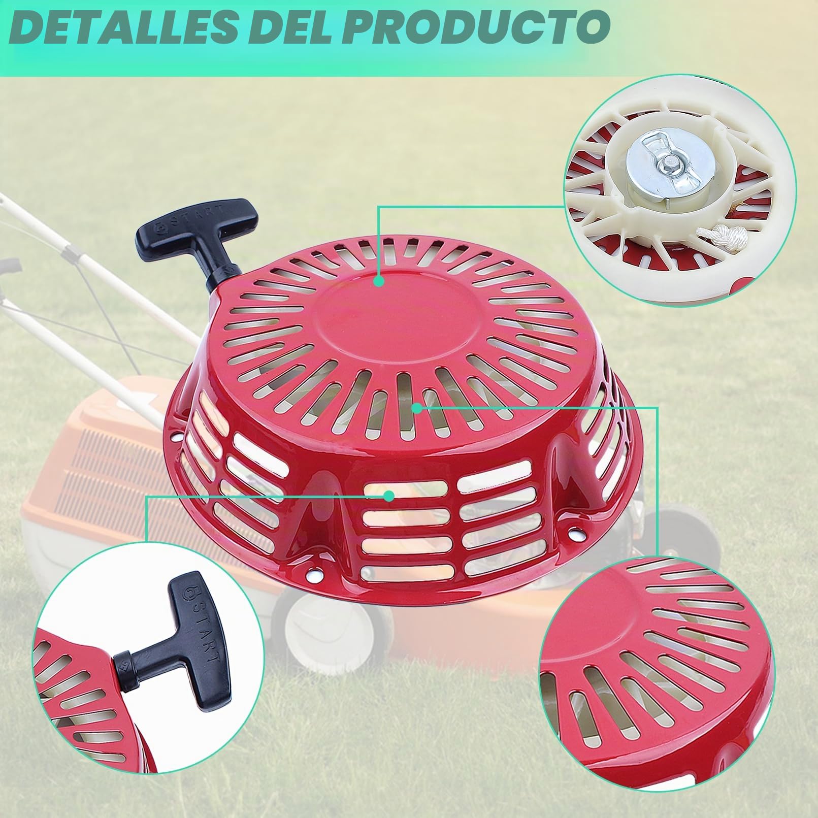 Arrancador para Honda GX390 GX340 11CV 13CV 18CV 20CV Motor, ADEFOL Tirador de Arranque + Copa et Taza de Arranque Kit Arrancador de Retroceso Repuestos Recoil Starter Motor Arranque