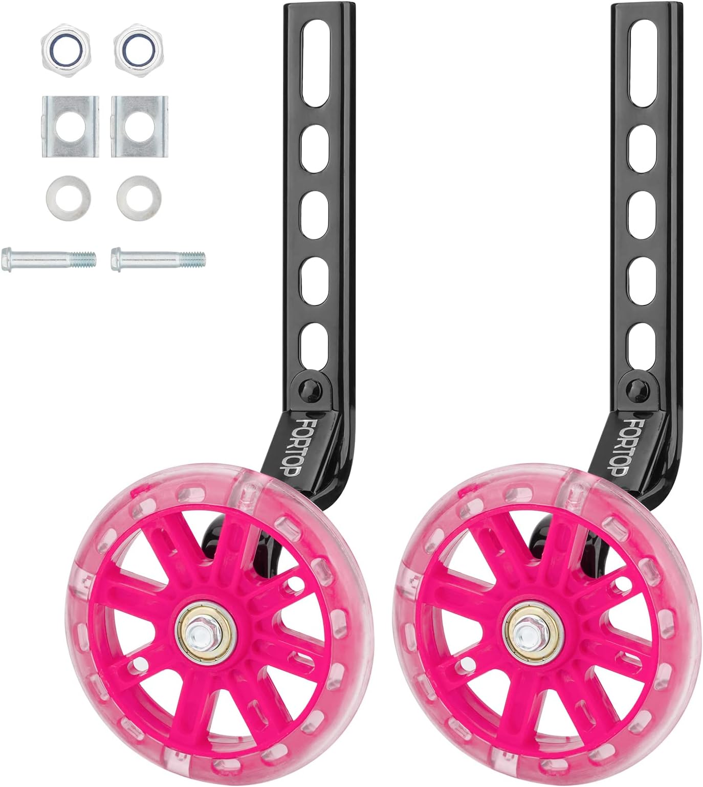 FORTOPBike Training Wheels, Pair of Heavy Duty Rear with Stabilizers Mounted Kit for Kids Boy Girls Bikes of Single Speed Bicycle with 12 14 16 18 20 Inch