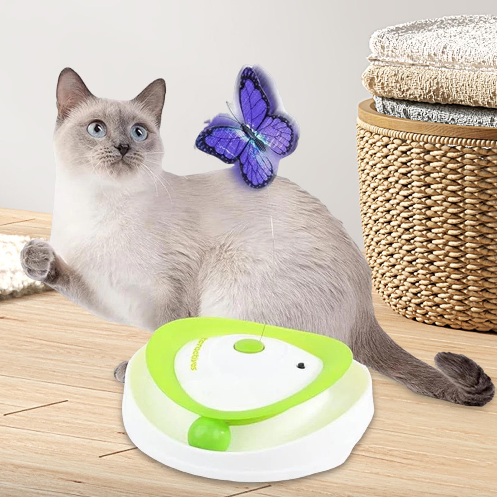 Jouet électronique Interactif pour Chat, Balle de Course, Jouet pour Animaux de Compagnie 2 en 1