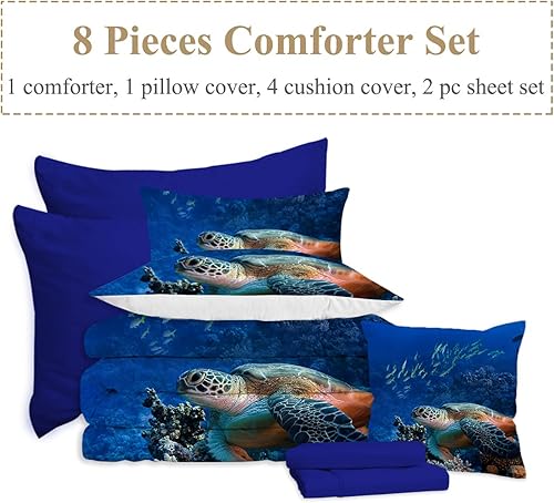 Miniatura 29 de Juego de cama individual de 8 piezas con edredón y sábanas en una bolsa para niños y niñas en una bolsa - Linda ropa de cama de animales de granja