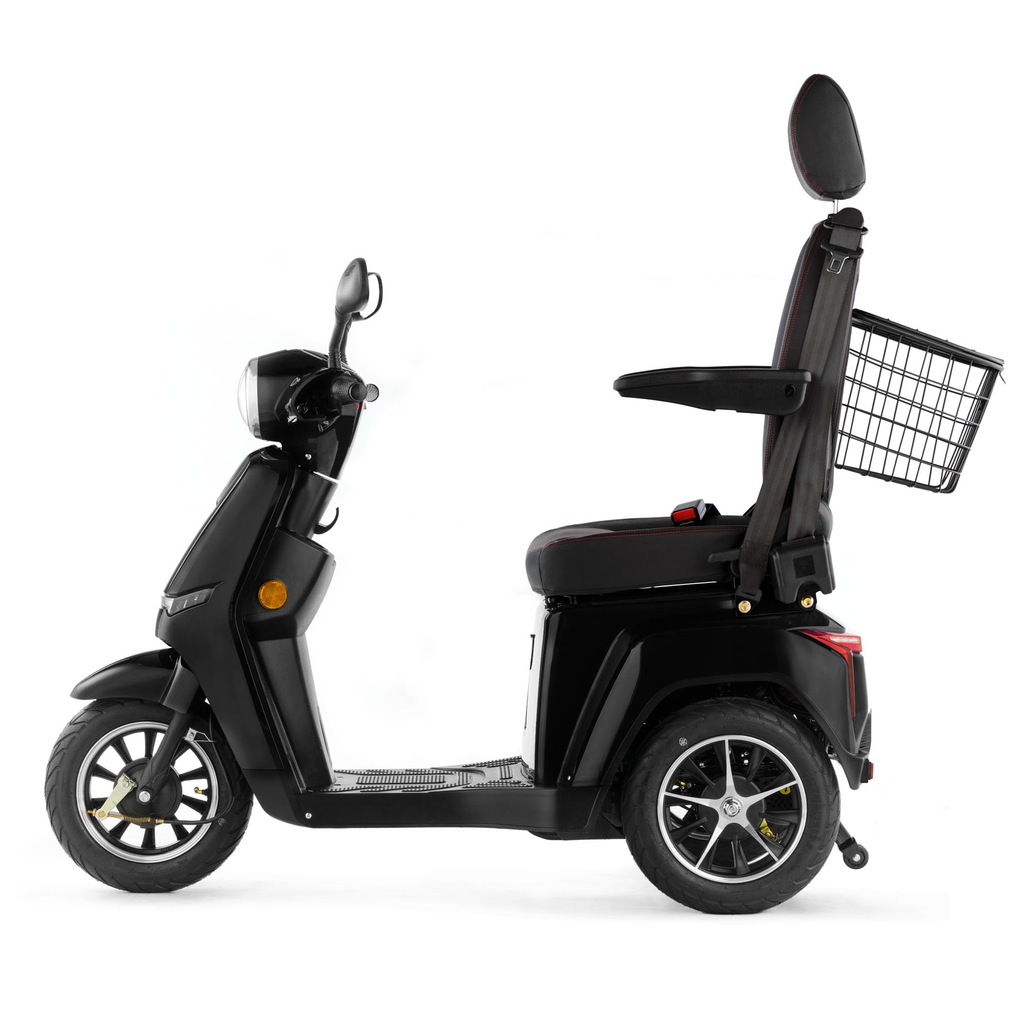 VELECO TURRIS con asiento de capitán ajustable, dispositivo de movilidad intuitiva, ayuda para discapacitados totalmente montada (Negro)