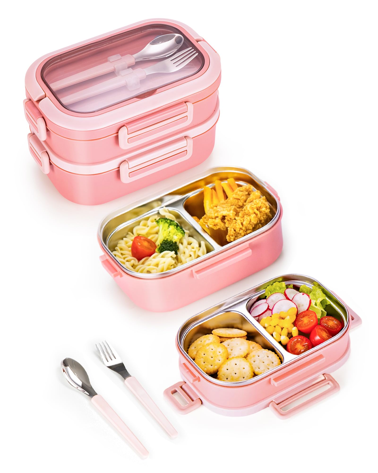 Lille Home Stainless Steel Lunch Box, 2-Tier Leakproof Bento Box, BPA Free — image 1