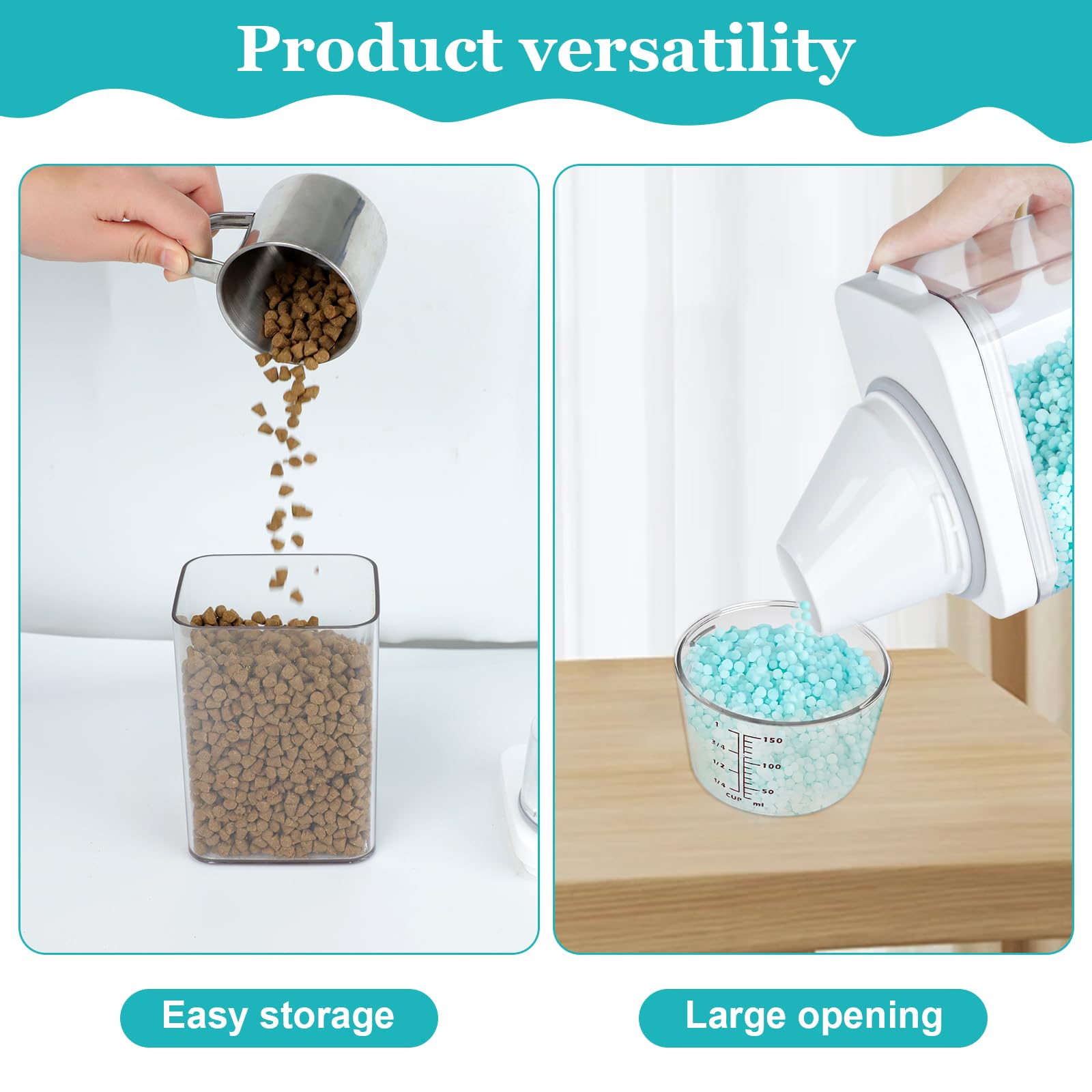 2 Pièces Distributeur De DéTergent à Lessive, 1100ml Récipient de Détergent de Stockage de Poudre À Laver avec Tasse à Mesurer, Récipient À Lessive en Poudre BoîTe De DéTergent, EU030