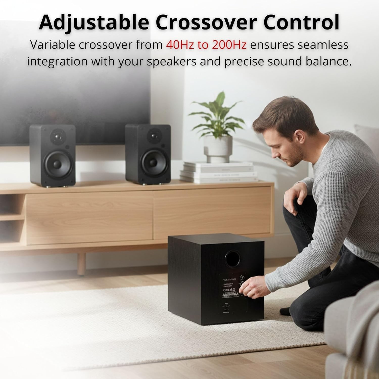 VULKKANO SUB12 Subwoofer attivo da 12 pollici, frequenza di 40 Hz - 200 Hz, 200 W