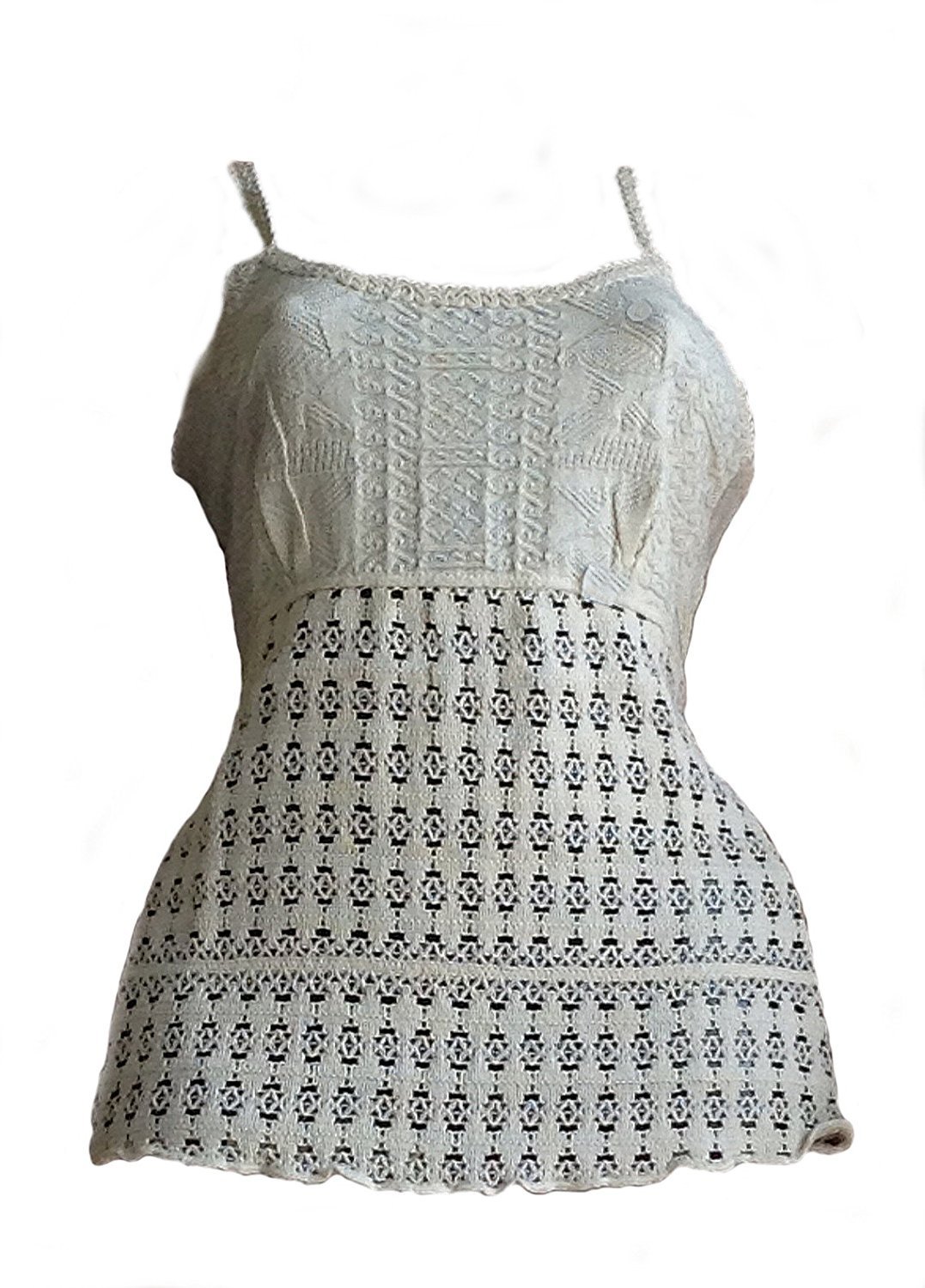 Camiseta blanca para mujer, tirantes finos, 100% algodón ecológico Pima, algodón orgánico con bordado de agujeros